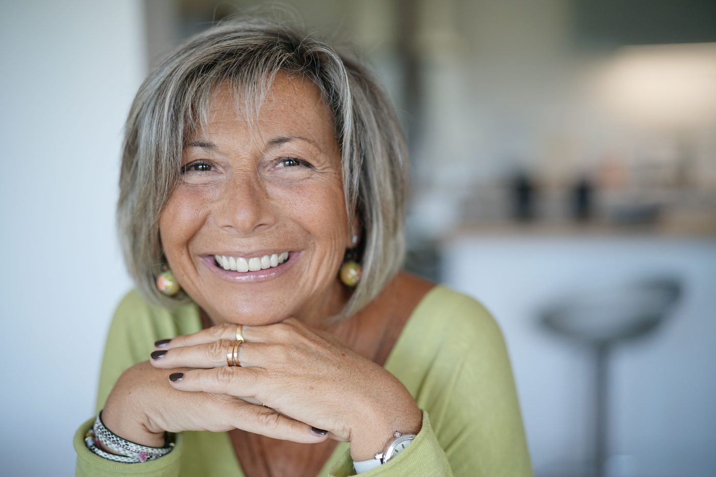 Woman at home, ready to start again