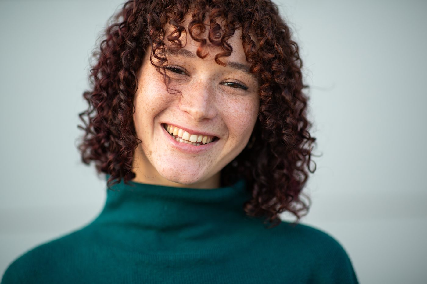 Woman smiling, calm
